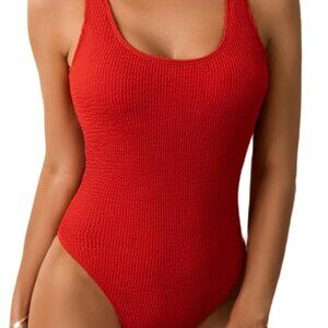 ❤️ Ribbed Red One-Piece Swimsuit | Size M | NWT